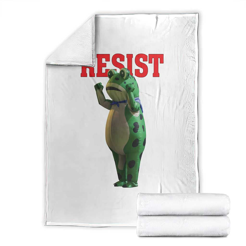Funny Inflatable Portland Frog Resist Throw Blanket Freedom Protest - Wonder Print Shop