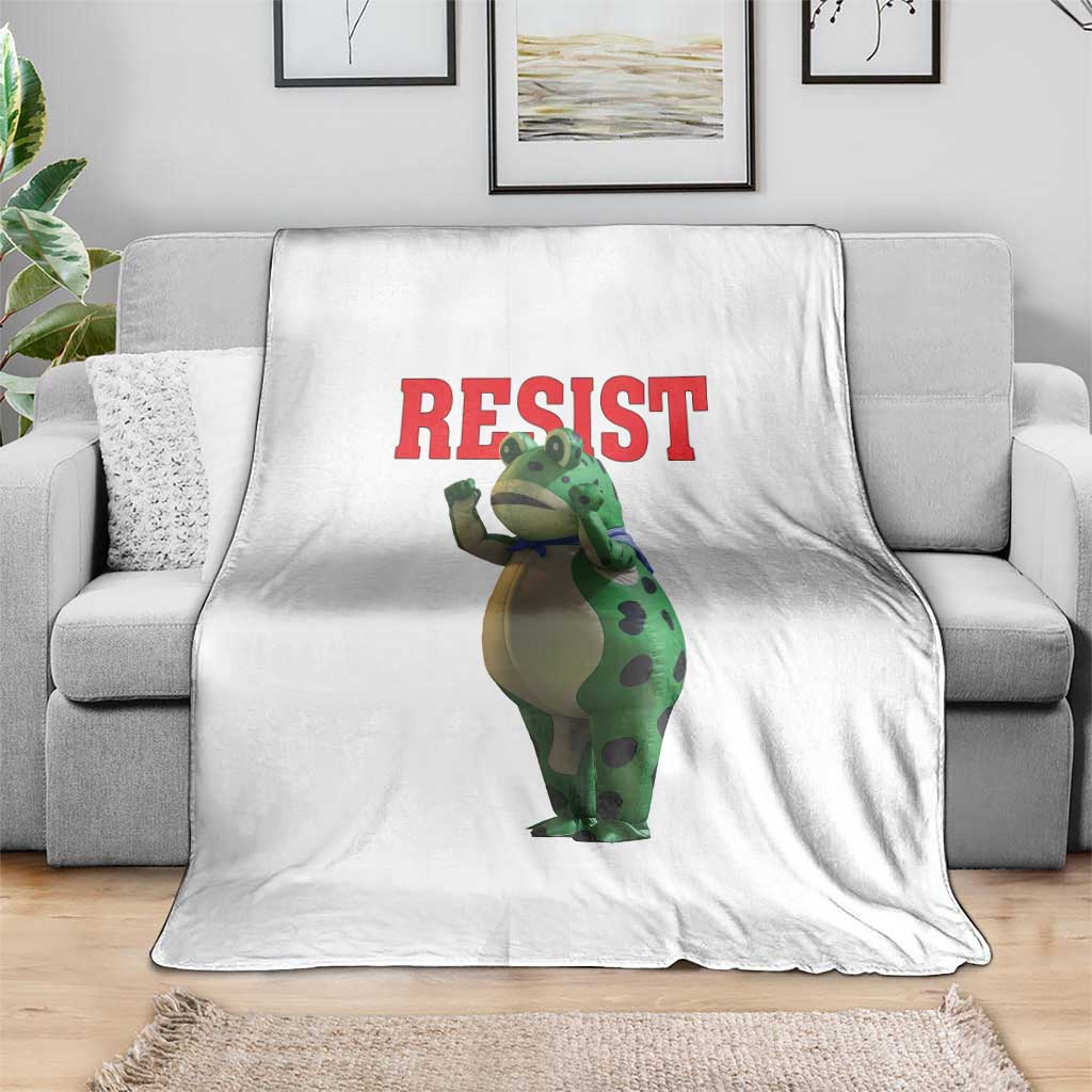 Funny Inflatable Portland Frog Resist Throw Blanket Freedom Protest - Wonder Print Shop