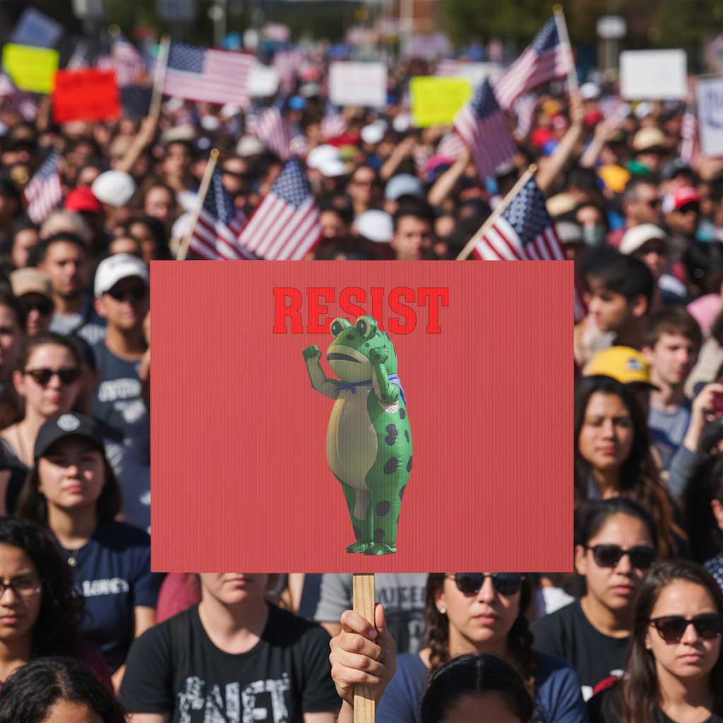 Funny Inflatable Portland Frog Resist Protest Sign Freedom Protest - Wonder Print Shop