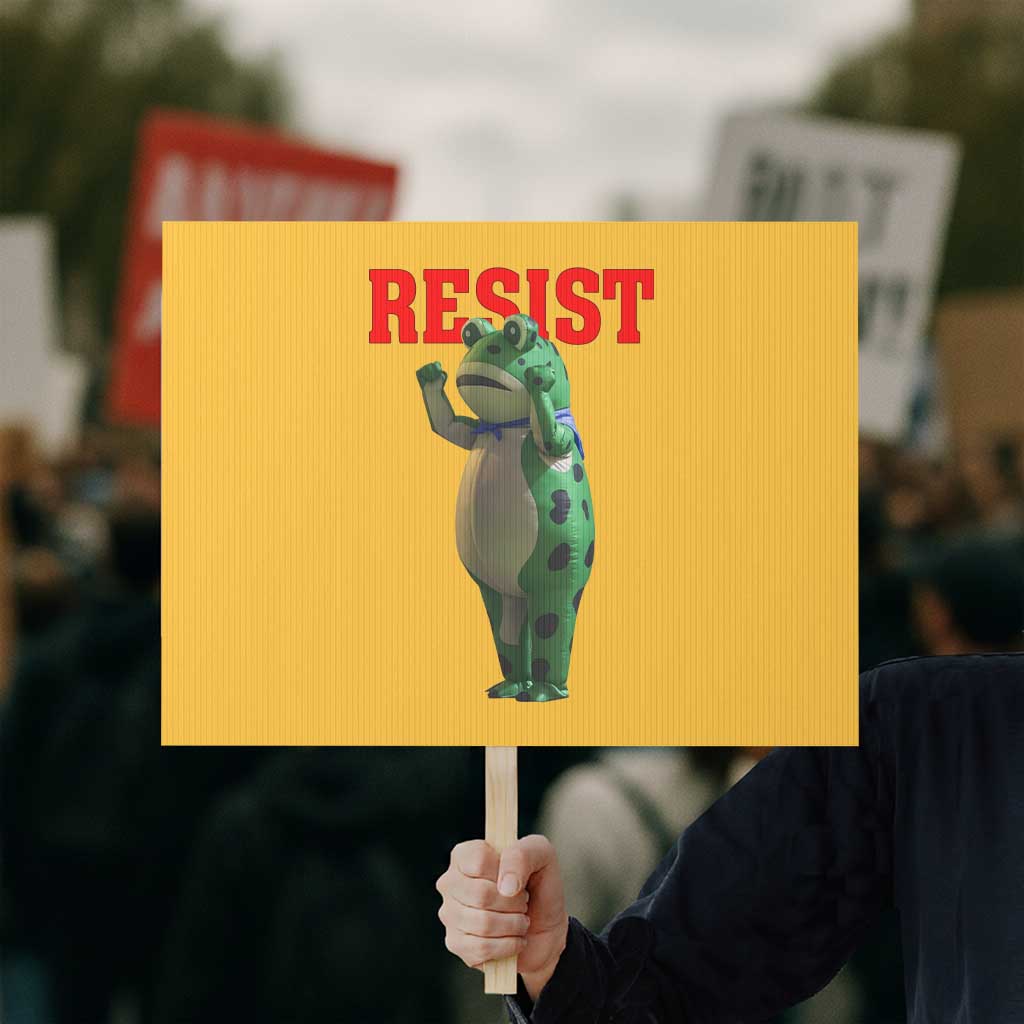 Funny Inflatable Portland Frog Resist Protest Sign Freedom Protest - Wonder Print Shop