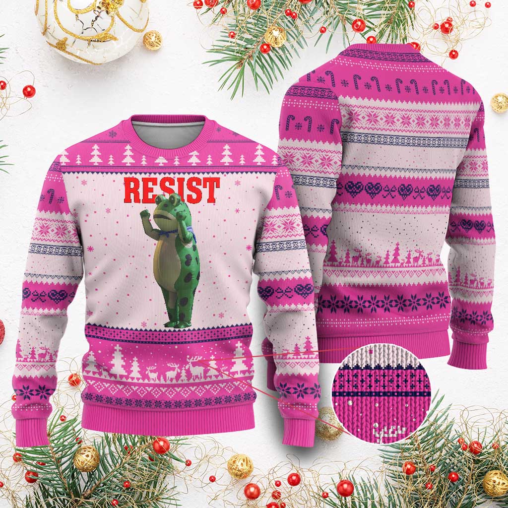 Funny Inflatable Portland Frog Resist Ugly Christmas Sweater Freedom Protest - Wonder Print Shop