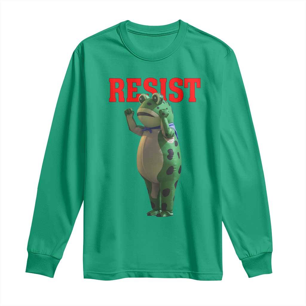 Funny Inflatable Portland Frog Resist Long Sleeve Shirt Freedom Protest - Wonder Print Shop