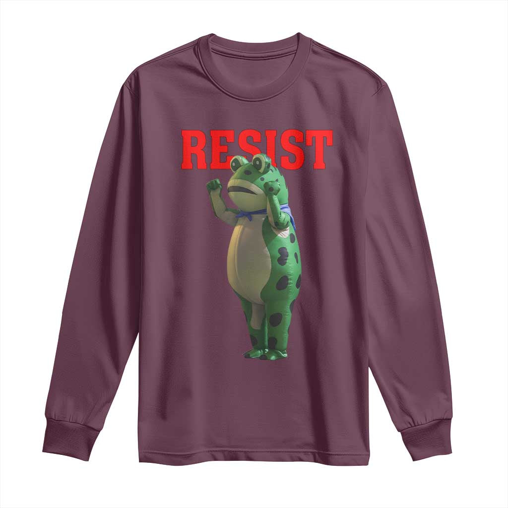 Funny Inflatable Portland Frog Resist Long Sleeve Shirt Freedom Protest - Wonder Print Shop