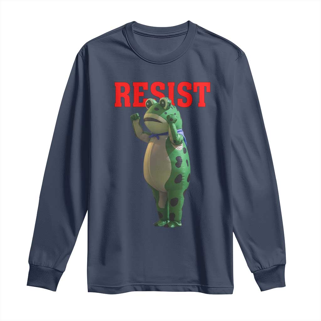 Funny Inflatable Portland Frog Resist Long Sleeve Shirt Freedom Protest - Wonder Print Shop