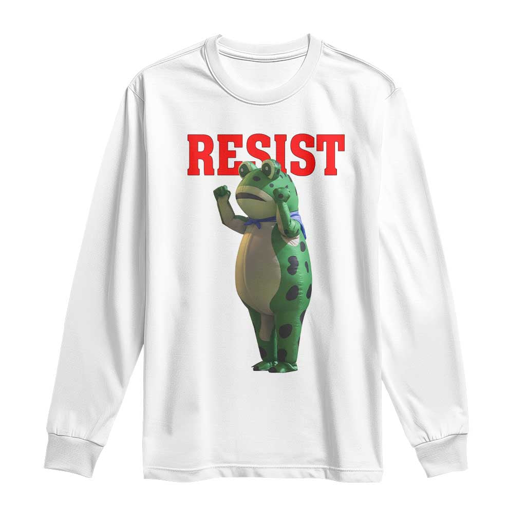 Funny Inflatable Portland Frog Resist Long Sleeve Shirt Freedom Protest - Wonder Print Shop