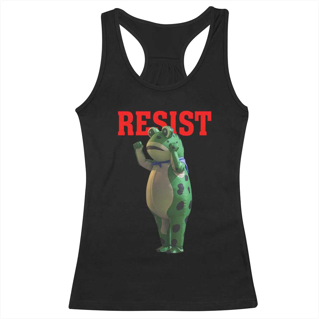 Funny Inflatable Portland Frog Resist Racerback Tank Top Freedom Protest - Wonder Print Shop