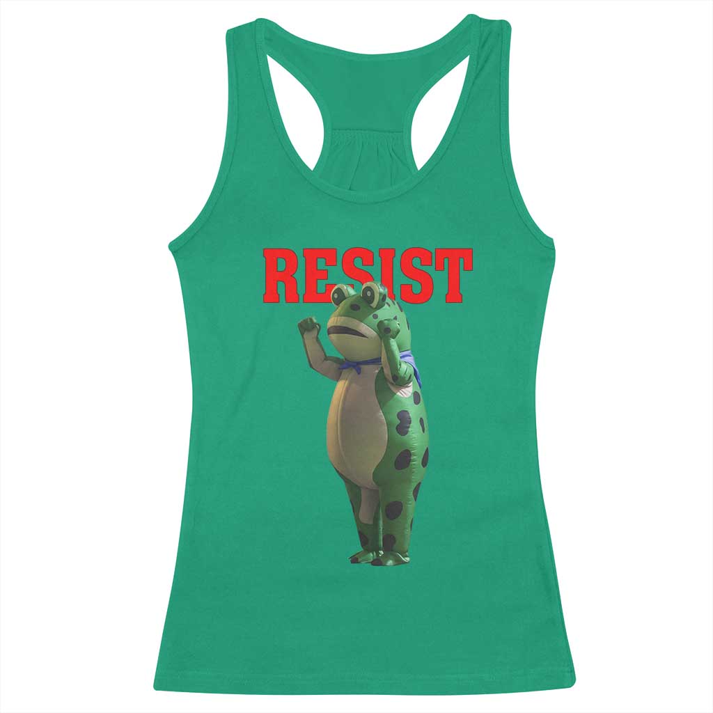 Funny Inflatable Portland Frog Resist Racerback Tank Top Freedom Protest - Wonder Print Shop