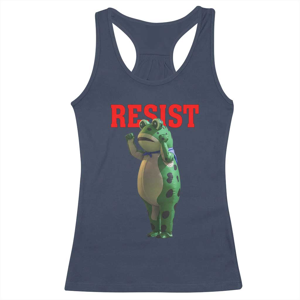 Funny Inflatable Portland Frog Resist Racerback Tank Top Freedom Protest - Wonder Print Shop