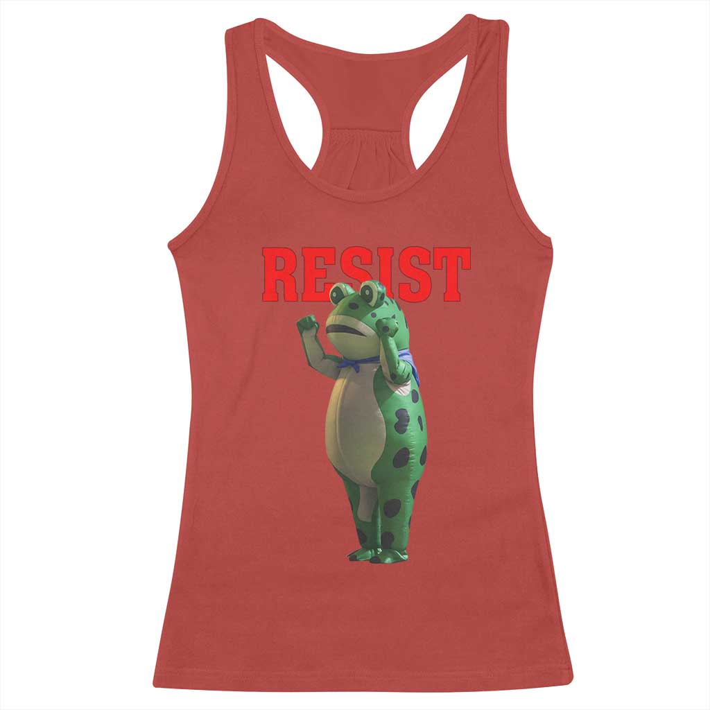Funny Inflatable Portland Frog Resist Racerback Tank Top Freedom Protest - Wonder Print Shop