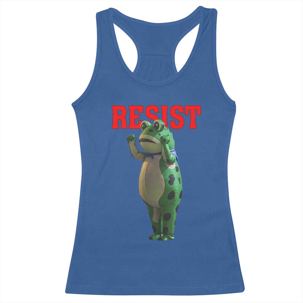 Funny Inflatable Portland Frog Resist Racerback Tank Top Freedom Protest - Wonder Print Shop