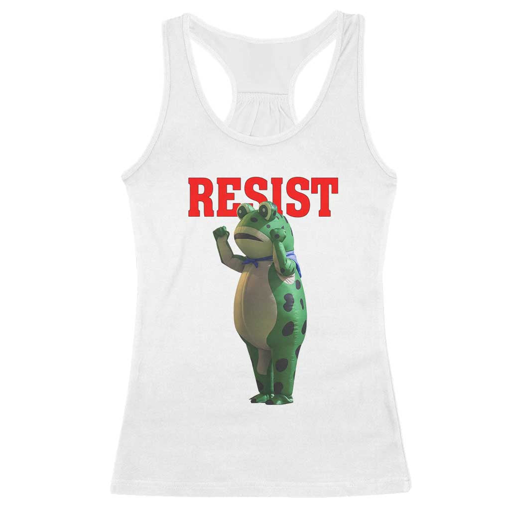 Funny Inflatable Portland Frog Resist Racerback Tank Top Freedom Protest - Wonder Print Shop