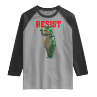Funny Inflatable Portland Frog Resist Raglan Shirt Freedom Protest - Wonder Print Shop