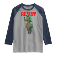 Funny Inflatable Portland Frog Resist Raglan Shirt Freedom Protest - Wonder Print Shop