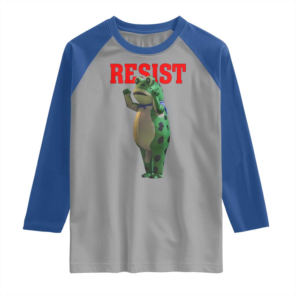 Funny Inflatable Portland Frog Resist Raglan Shirt Freedom Protest - Wonder Print Shop