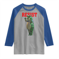 Funny Inflatable Portland Frog Resist Raglan Shirt Freedom Protest - Wonder Print Shop
