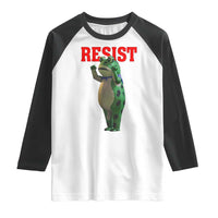 Funny Inflatable Portland Frog Resist Raglan Shirt Freedom Protest - Wonder Print Shop