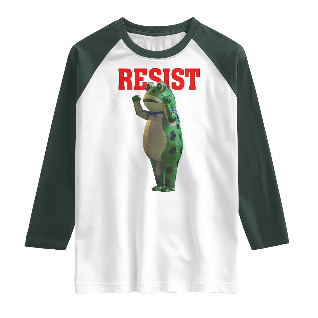 Funny Inflatable Portland Frog Resist Raglan Shirt Freedom Protest - Wonder Print Shop