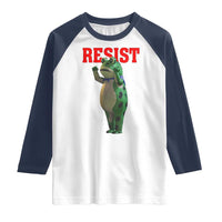 Funny Inflatable Portland Frog Resist Raglan Shirt Freedom Protest - Wonder Print Shop