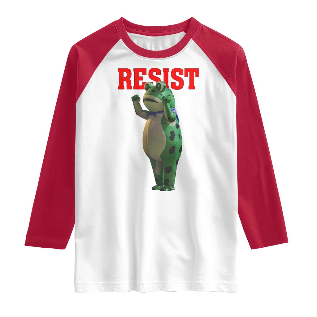 Funny Inflatable Portland Frog Resist Raglan Shirt Freedom Protest - Wonder Print Shop