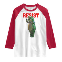 Funny Inflatable Portland Frog Resist Raglan Shirt Freedom Protest - Wonder Print Shop