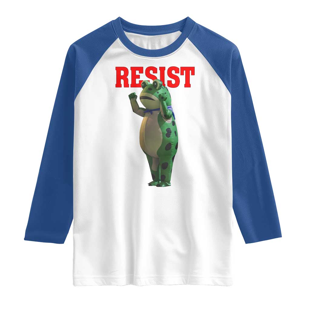 Funny Inflatable Portland Frog Resist Raglan Shirt Freedom Protest - Wonder Print Shop