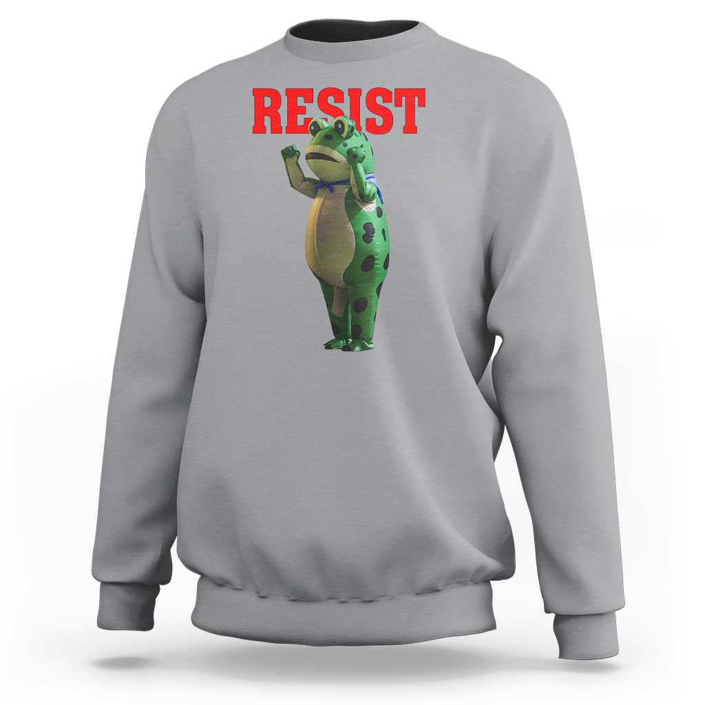 Funny Inflatable Portland Frog Resist Sweatshirt Freedom Protest - Wonder Print Shop