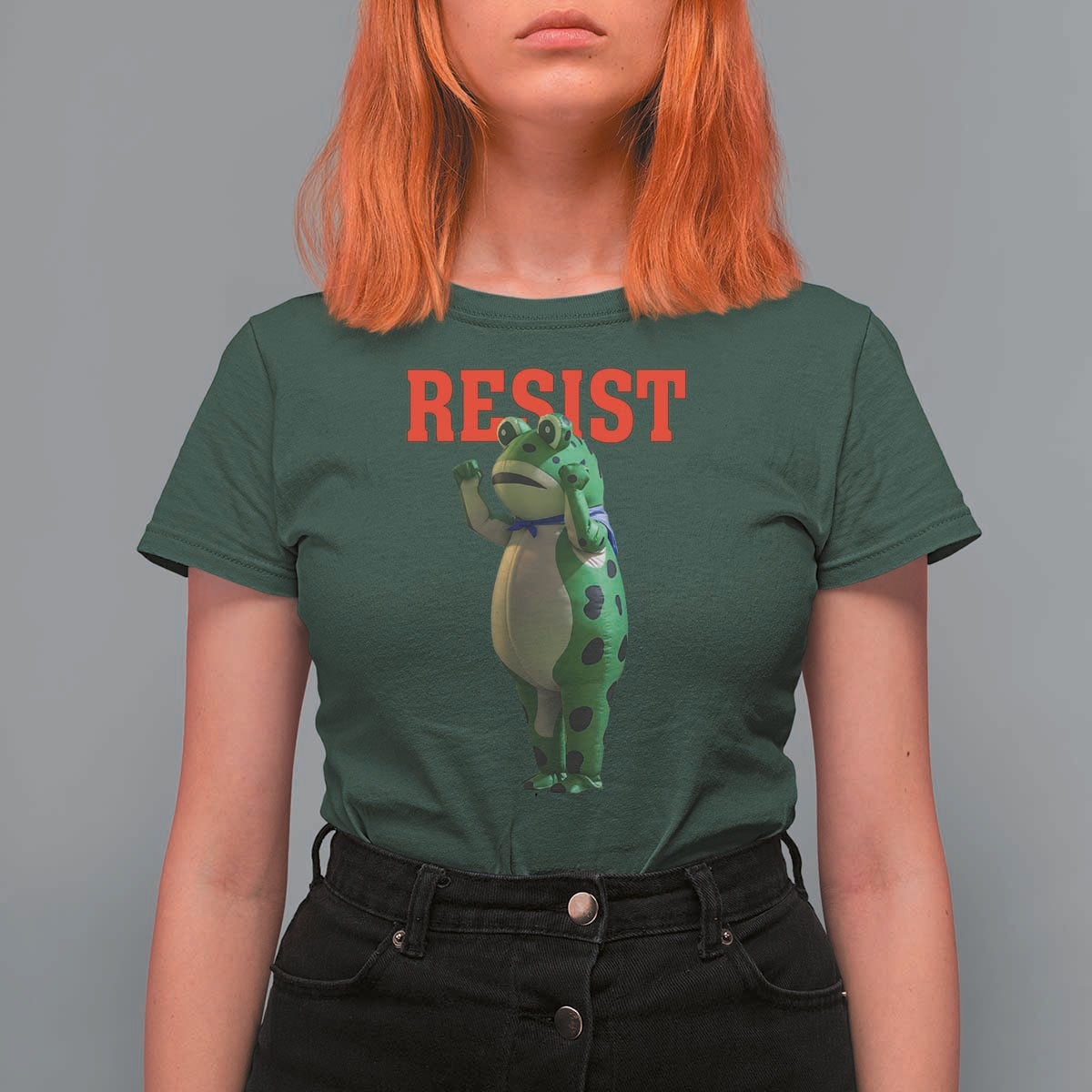 Funny Inflatable Portland Frog Resist T Shirt For Women Freedom Protest - Wonder Print Shop