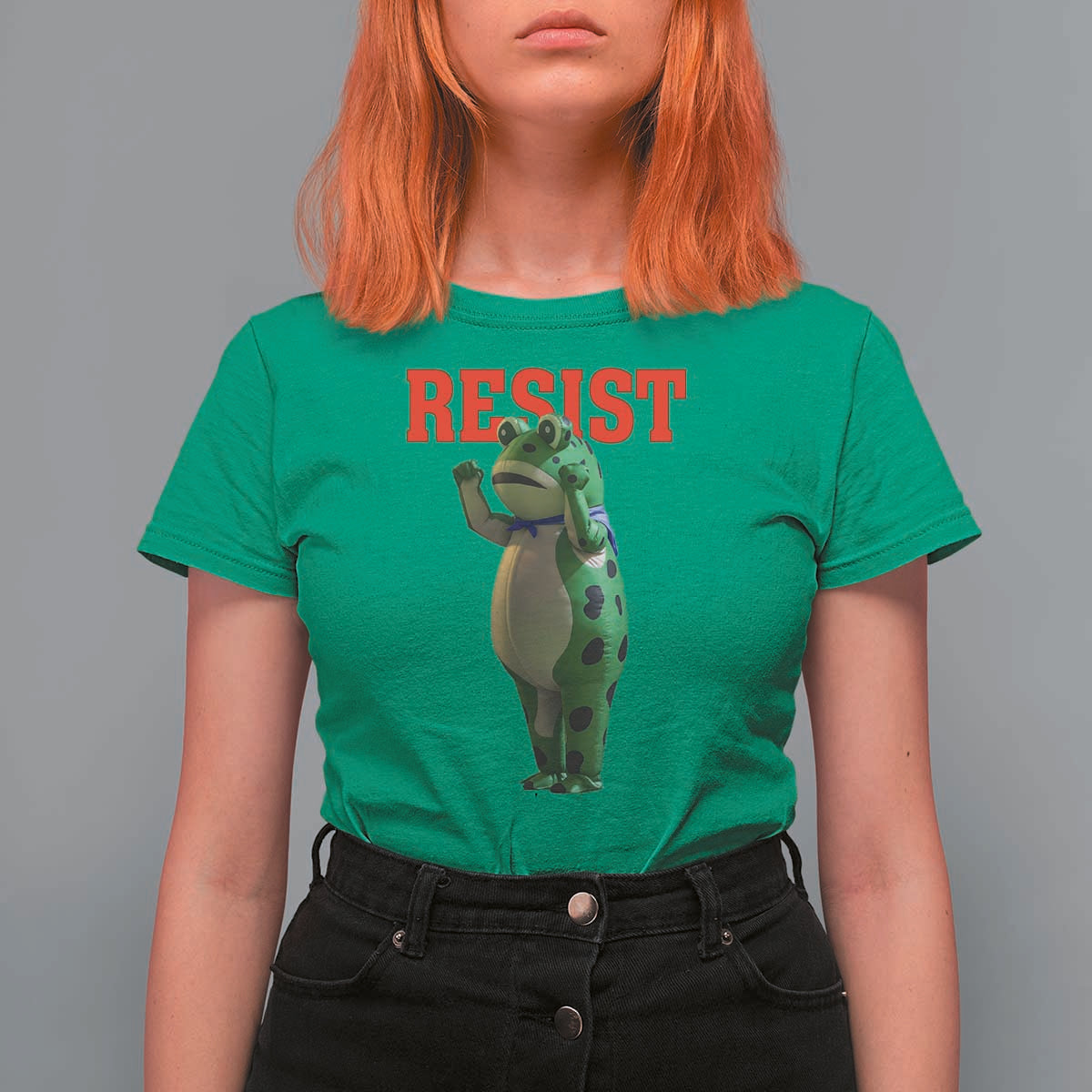 Funny Inflatable Portland Frog Resist T Shirt For Women Freedom Protest - Wonder Print Shop