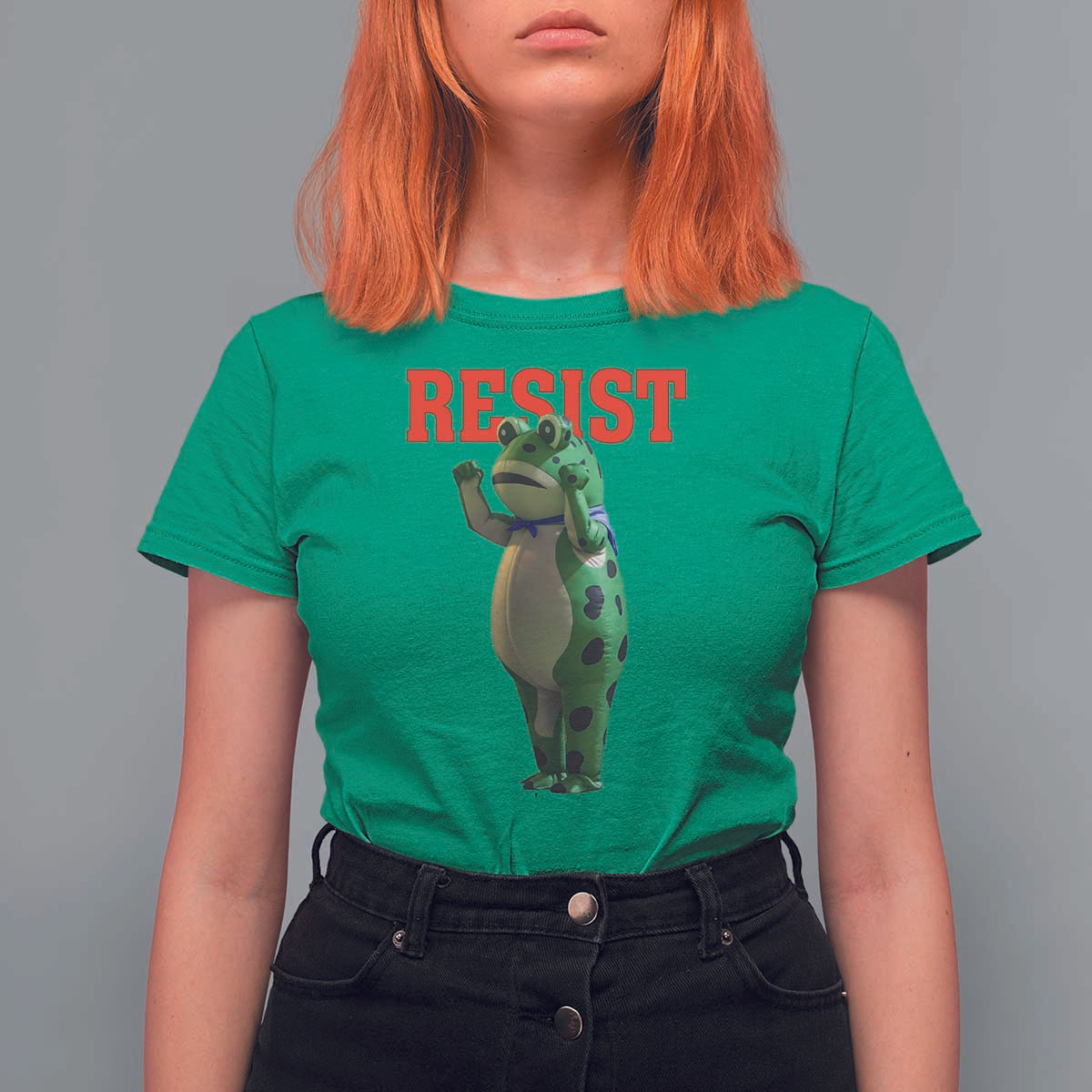 Funny Inflatable Portland Frog Resist T Shirt For Women Freedom Protest - Wonder Print Shop