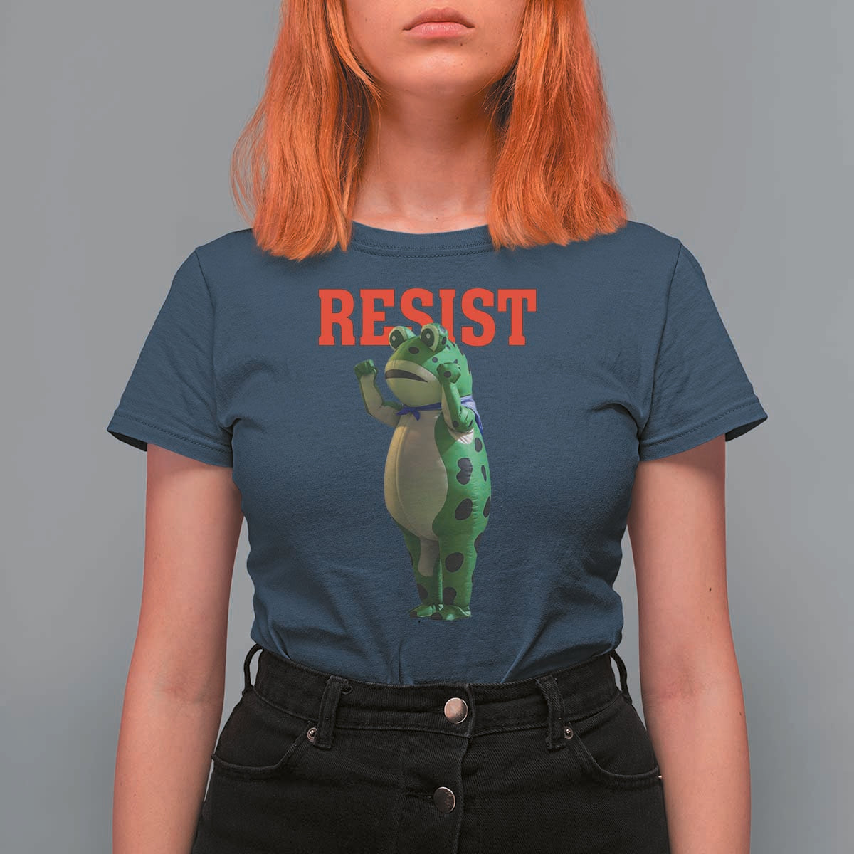 Funny Inflatable Portland Frog Resist T Shirt For Women Freedom Protest - Wonder Print Shop