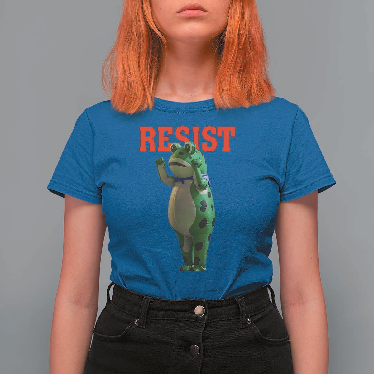 Funny Inflatable Portland Frog Resist T Shirt For Women Freedom Protest - Wonder Print Shop