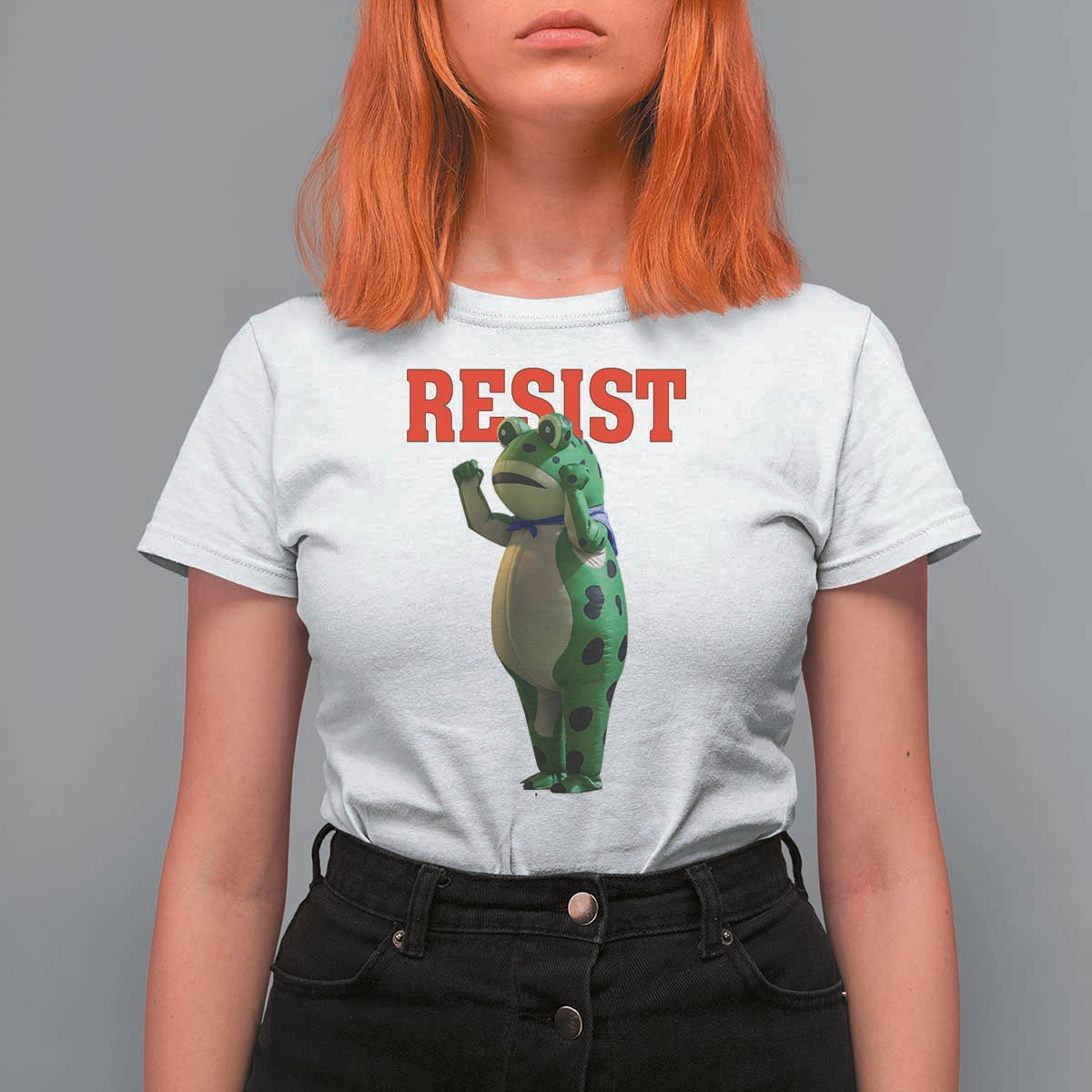 Funny Inflatable Portland Frog Resist T Shirt For Women Freedom Protest - Wonder Print Shop