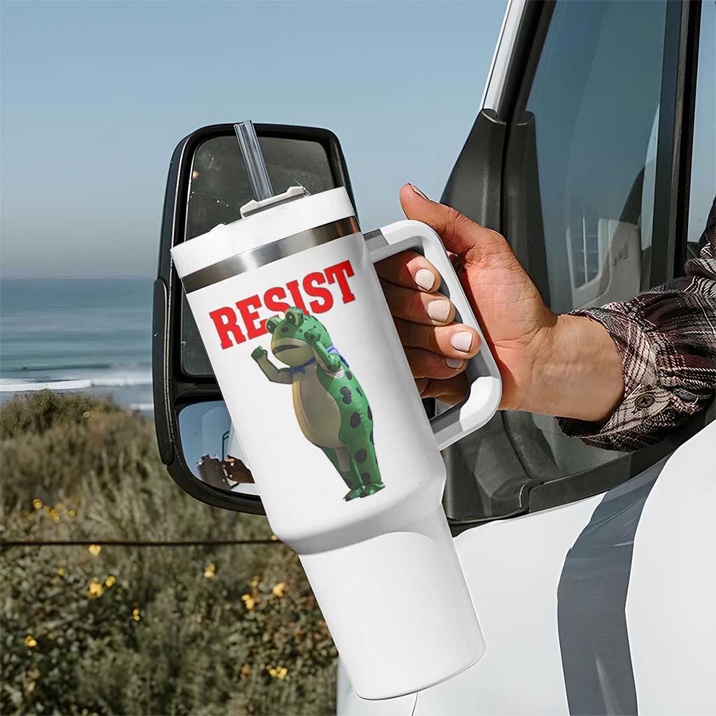 Funny Inflatable Portland Frog Resist Tumbler With Handle Freedom Protest - Wonder Print Shop