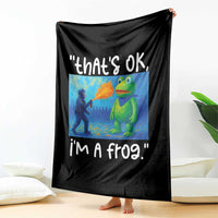 Funny Portland Frog Protest Throw Blanket Thats OK Im A Frog Pepper Spray - Wonder Print Shop