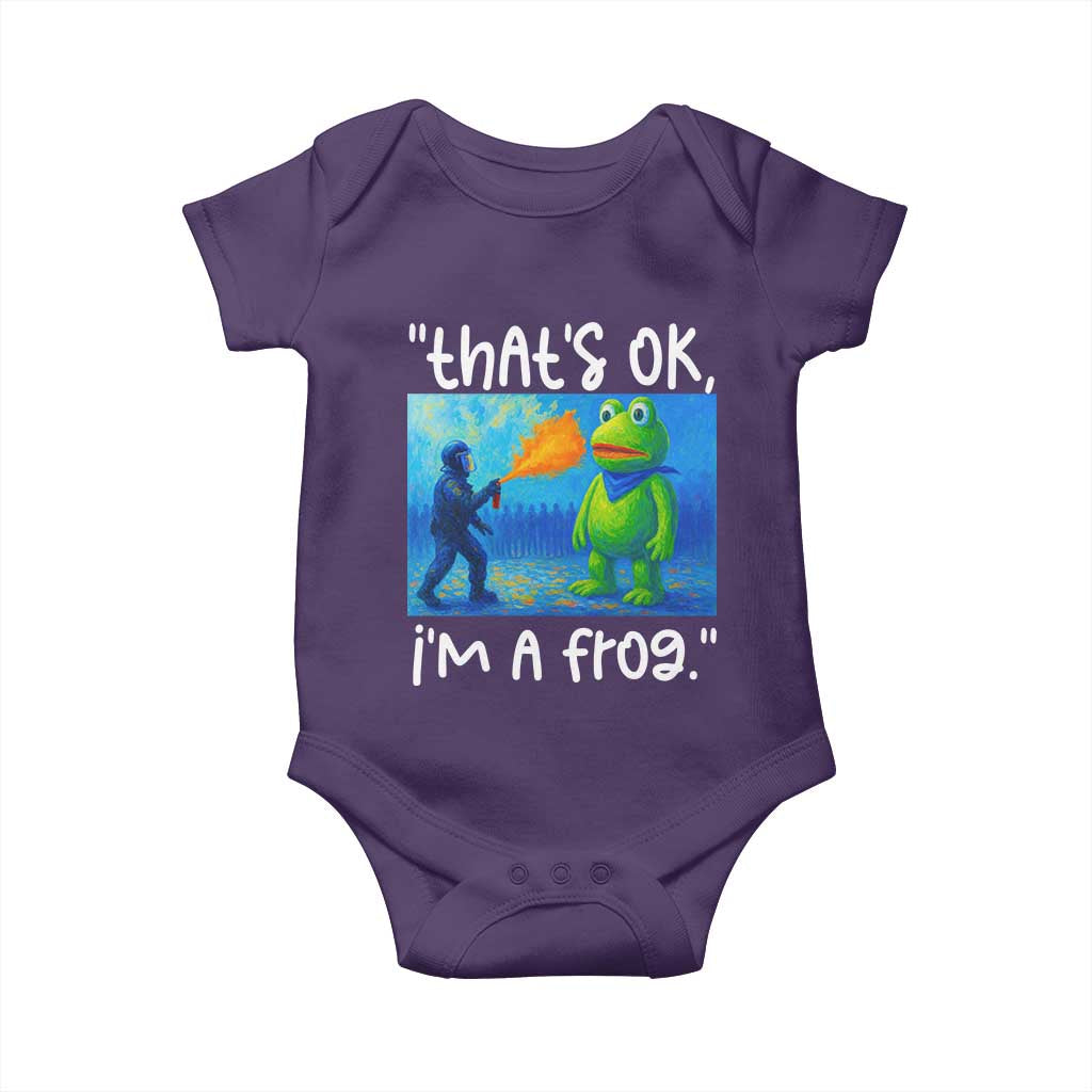 Funny Portland Frog Protest Baby Onesie Thats OK Im A Frog Pepper Spray - Wonder Print Shop
