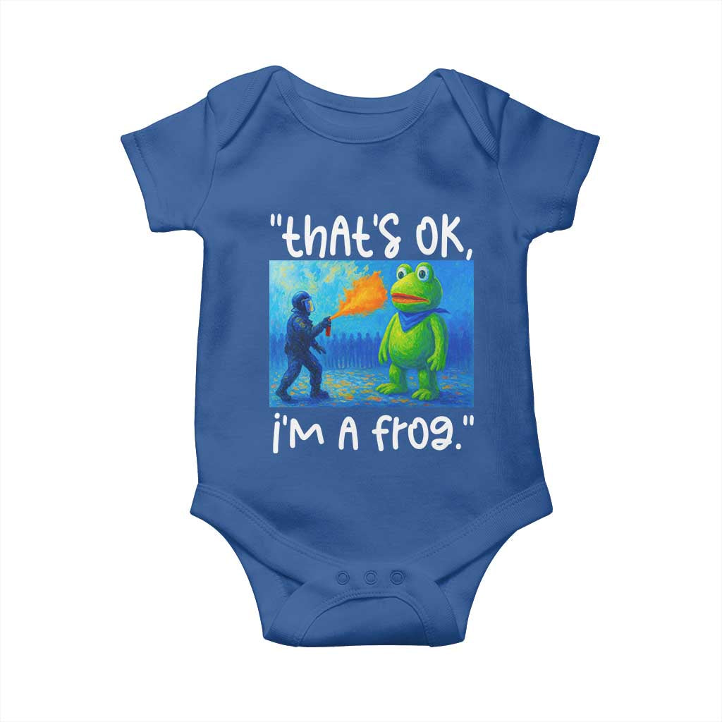 Funny Portland Frog Protest Baby Onesie Thats OK Im A Frog Pepper Spray - Wonder Print Shop