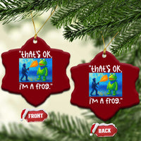 Funny Portland Frog Protest Ceramic Ornament Thats OK Im A Frog Pepper Spray - Wonder Print Shop