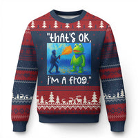 Funny Portland Frog Protest Ugly Christmas Sweater Thats OK Im A Frog Pepper Spray - Wonder Print Shop