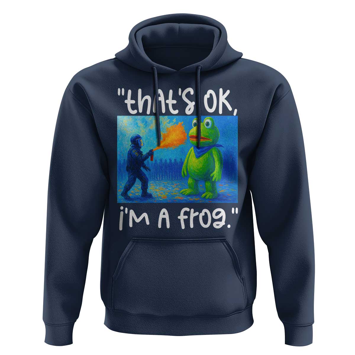 Funny Portland Frog Protest Hoodie Thats OK Im A Frog Pepper Spray - Wonder Print Shop