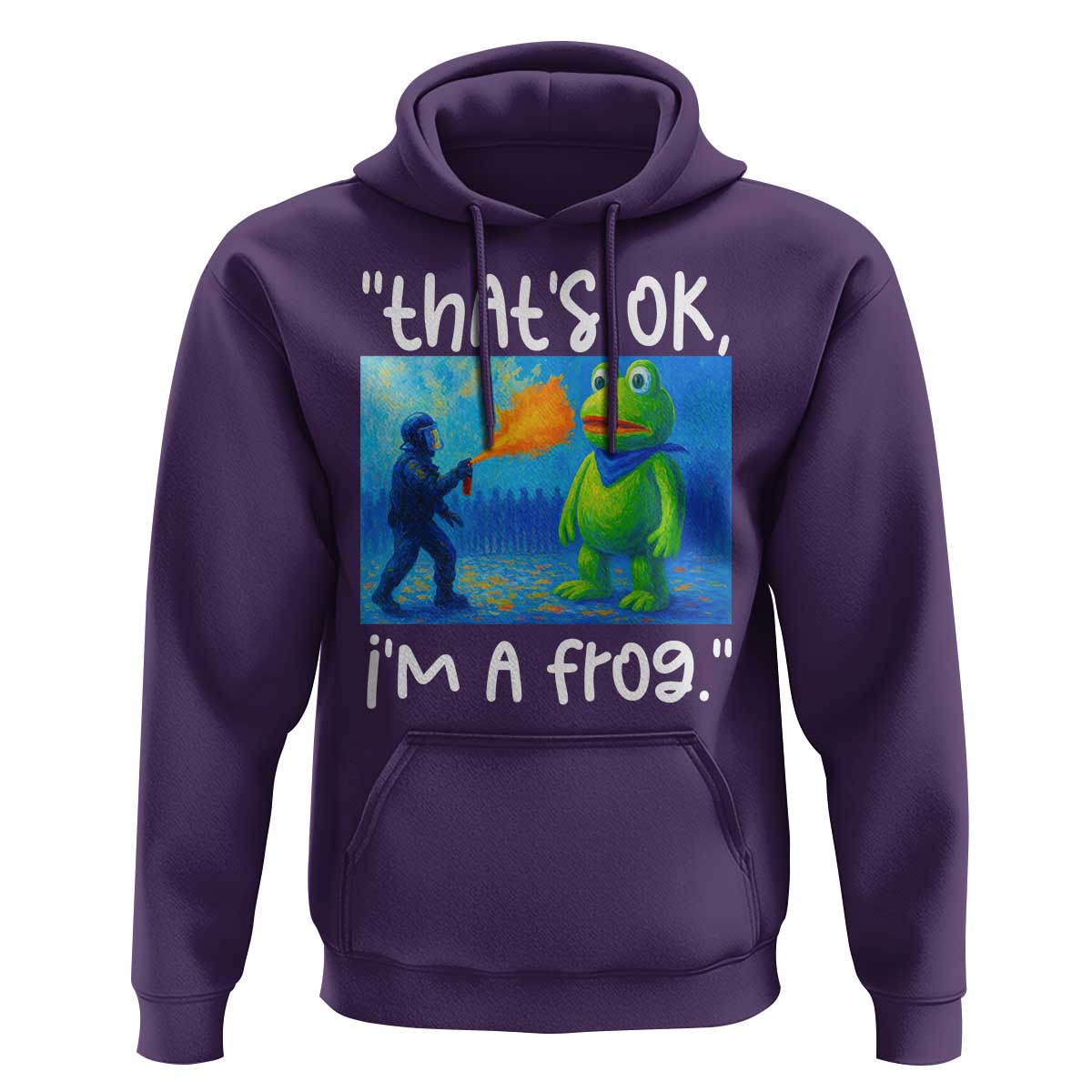 Funny Portland Frog Protest Hoodie Thats OK Im A Frog Pepper Spray - Wonder Print Shop