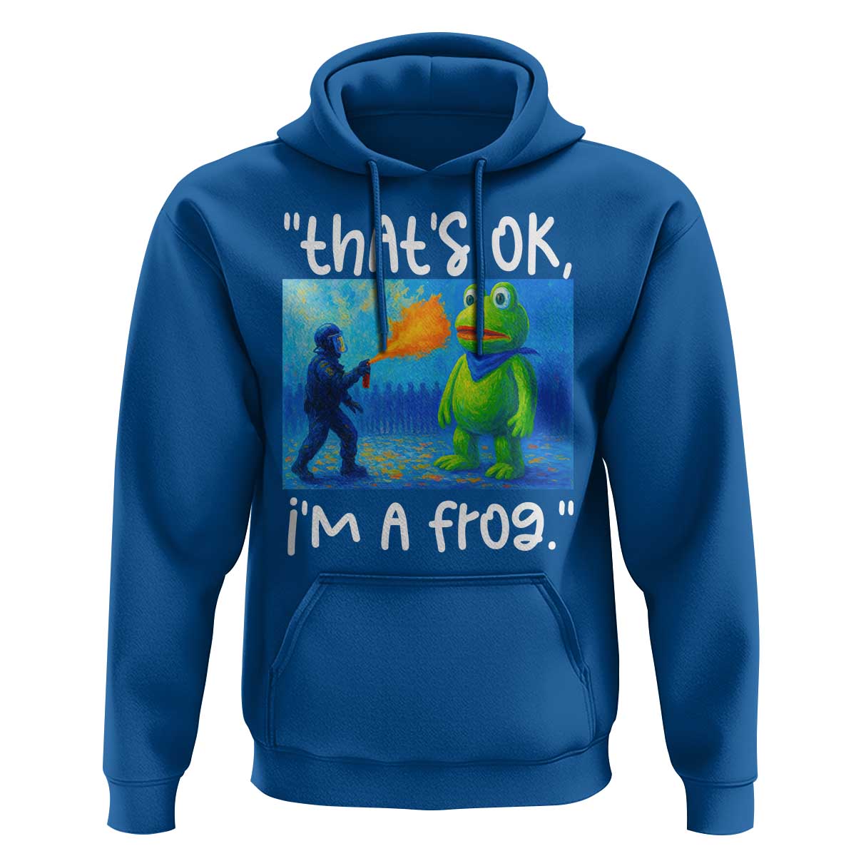 Funny Portland Frog Protest Hoodie Thats OK Im A Frog Pepper Spray - Wonder Print Shop