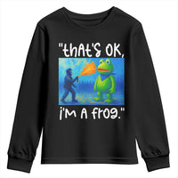 Funny Portland Frog Protest Youth Sweatshirt Thats OK Im A Frog Pepper Spray - Wonder Print Shop
