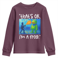 Funny Portland Frog Protest Youth Sweatshirt Thats OK Im A Frog Pepper Spray - Wonder Print Shop