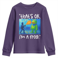 Funny Portland Frog Protest Youth Sweatshirt Thats OK Im A Frog Pepper Spray - Wonder Print Shop