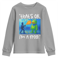Funny Portland Frog Protest Youth Sweatshirt Thats OK Im A Frog Pepper Spray - Wonder Print Shop