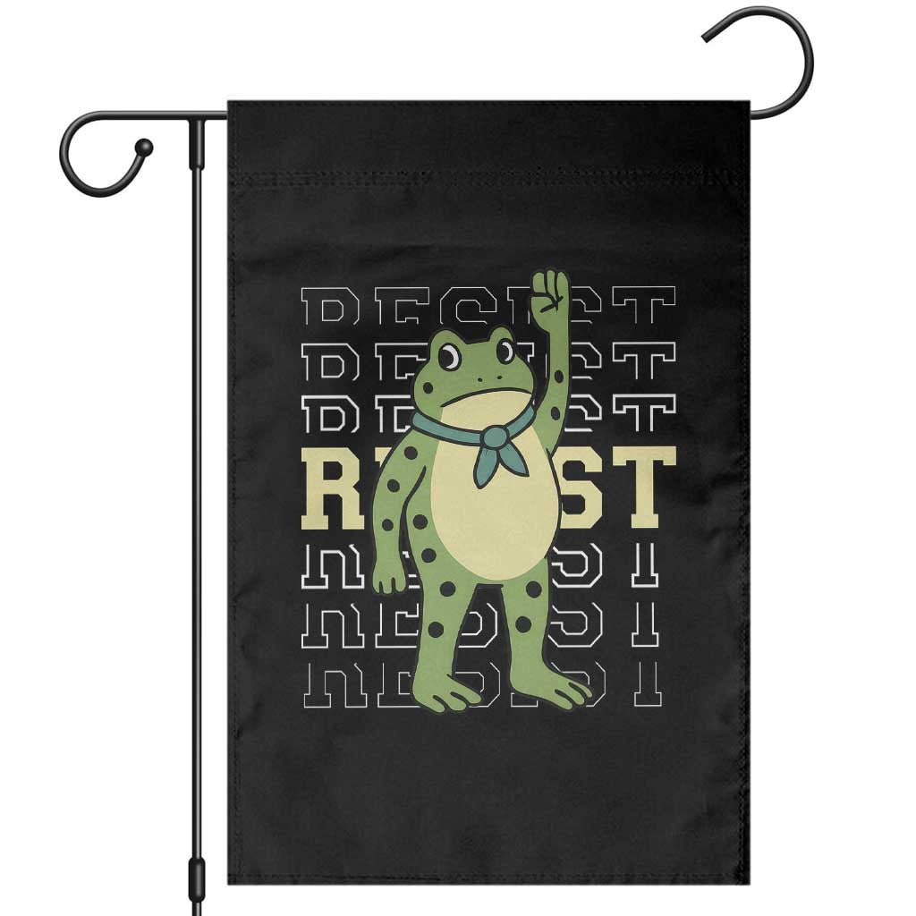 Resist Raised Fist Frog Garden Flag Portland Protest Freedom Fighter - Wonder Print Shop
