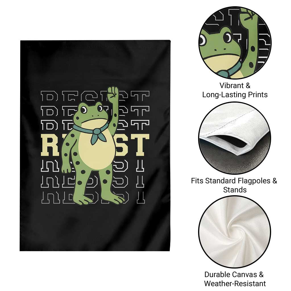 Resist Raised Fist Frog Garden Flag Portland Protest Freedom Fighter - Wonder Print Shop