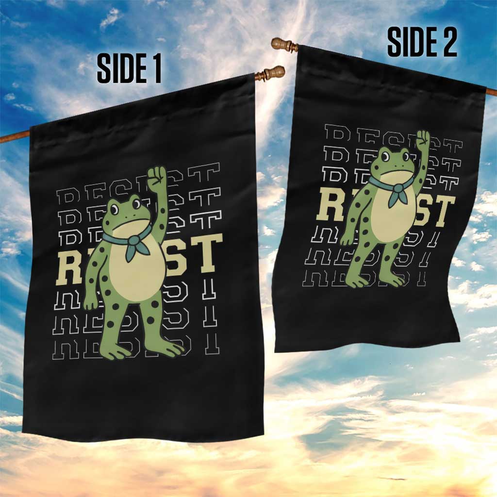 Resist Raised Fist Frog Garden Flag Portland Protest Freedom Fighter - Wonder Print Shop
