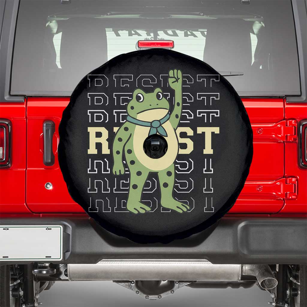 Resist Raised Fist Frog Spare Tire Cover Portland Protest Freedom Fighter - Wonder Print Shop