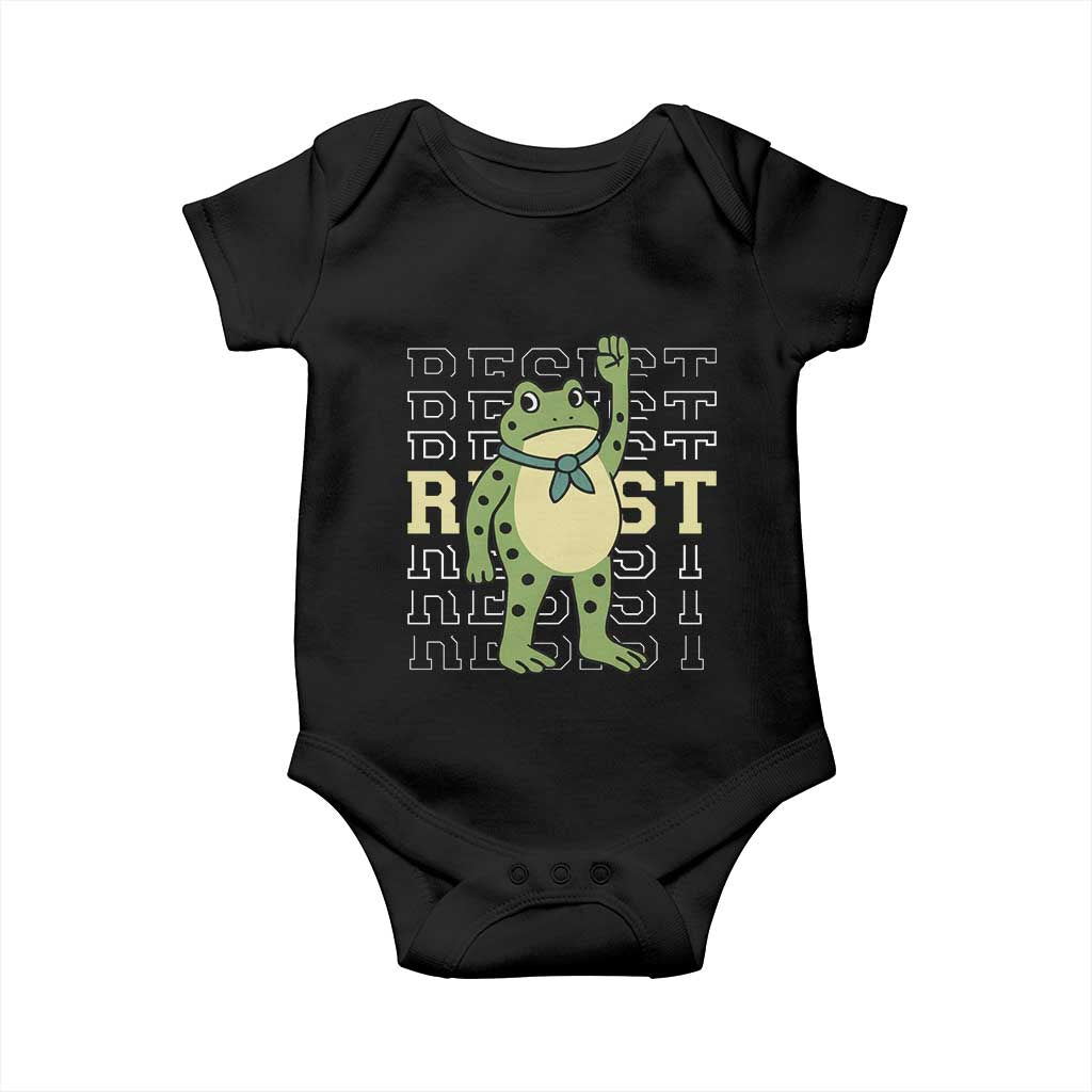 Resist Raised Fist Frog Baby Onesie Portland Protest Freedom Fighter - Wonder Print Shop
